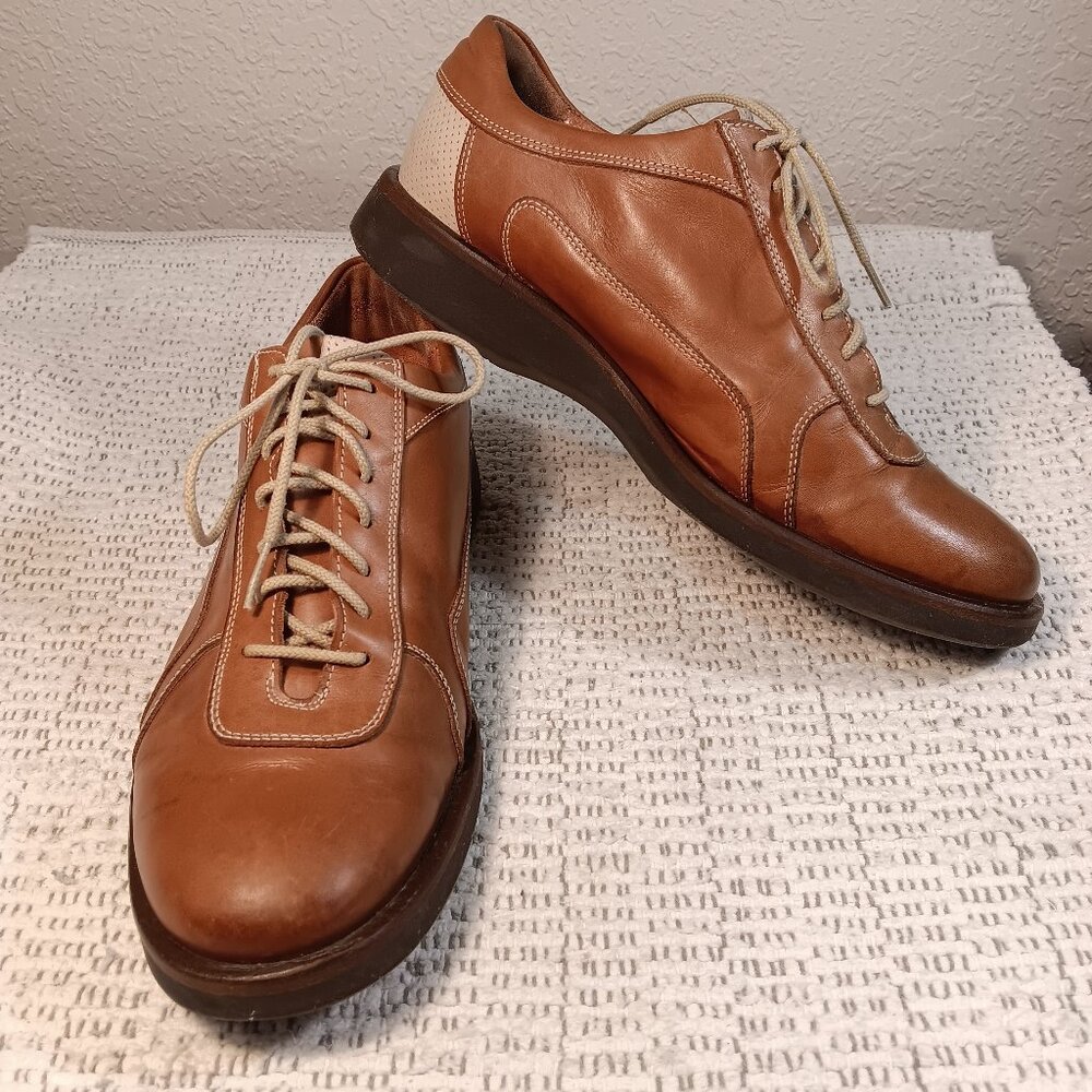 Johnston & Murphy men's leather casual derby shoes Made In Italy sz 9.5 Medium